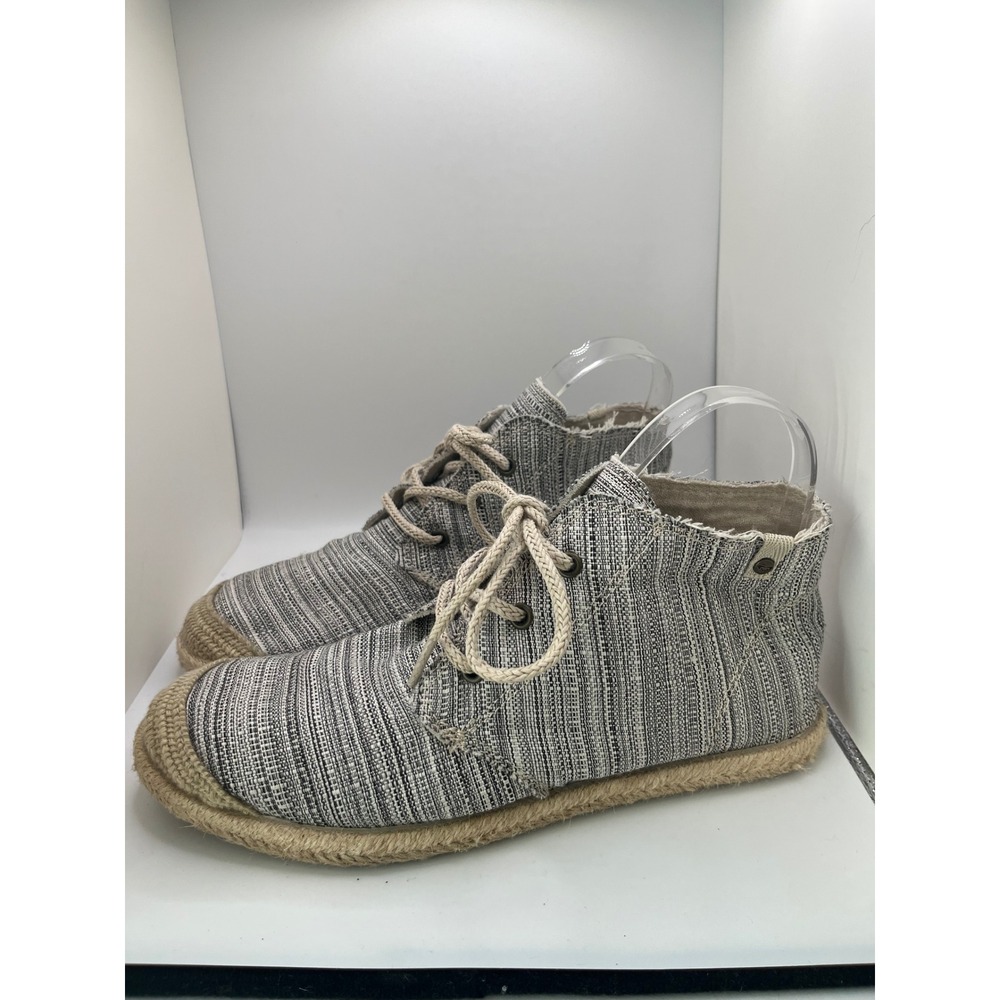 Roxy Woven Canvas Chukka Bootie Women 8 Gray  Espadrille‎ Lace Up Mid Top 
Boho
